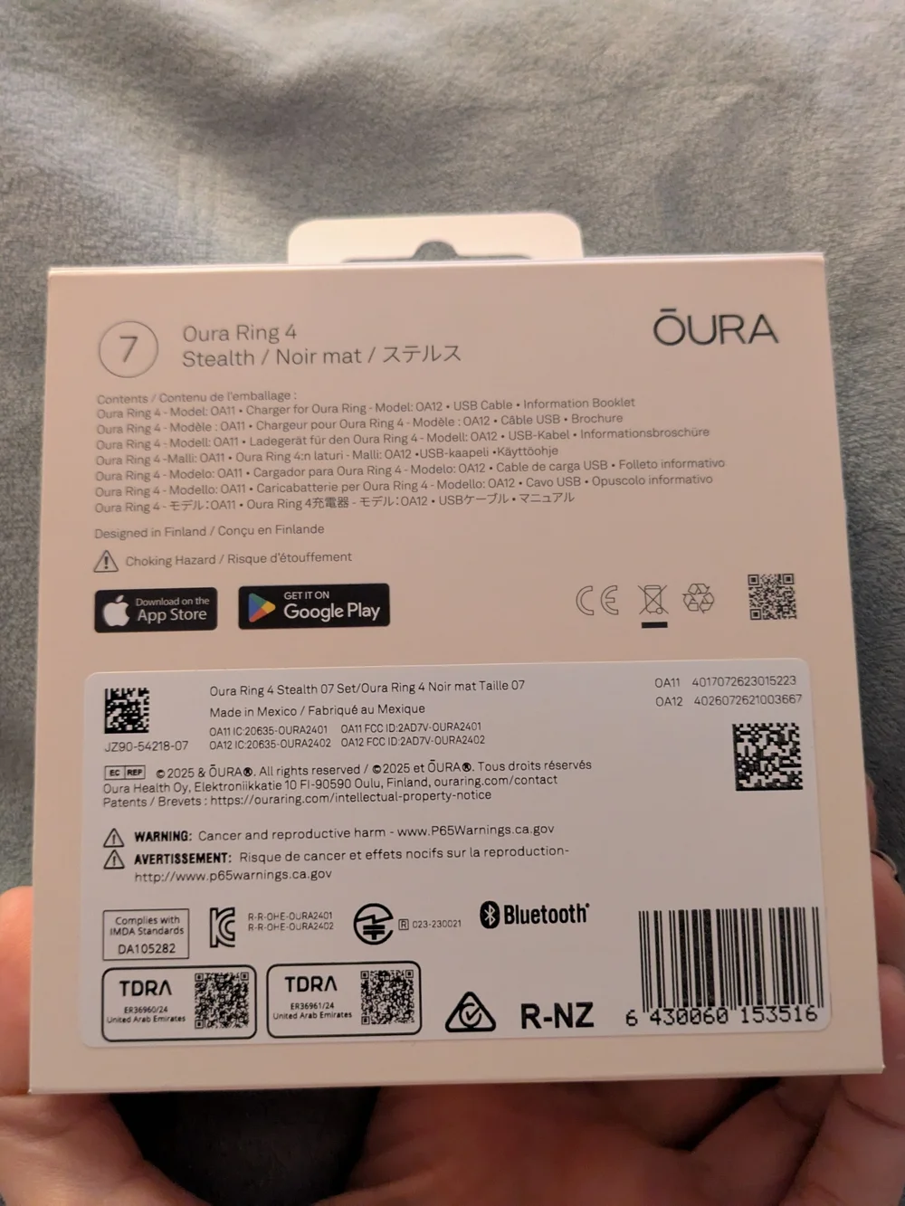 Oura Ring Gen 4 - Size 7 - Stealth